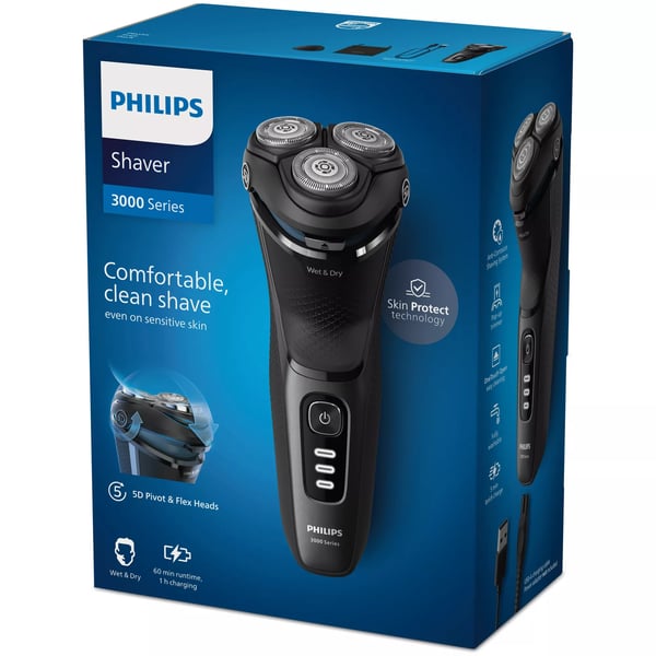 Philips 3000 series Shaver S3244/12 Sähköparranajokone märkä- ja kuiva-ajoon