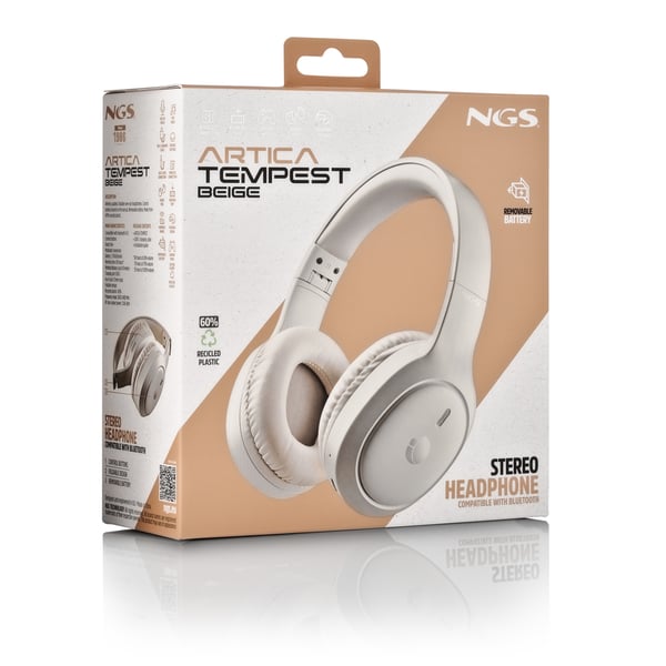 NGS Artica Tempest Beige Kuulokkeet Langallinen & langaton Pääpanta Puhelut/Musiikki USB Type-C Bluetooth