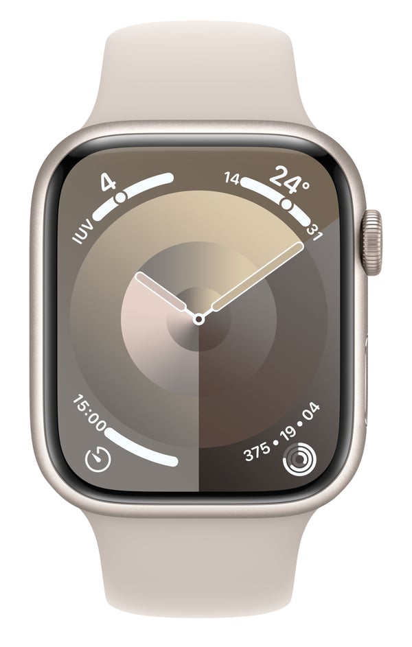 Apple Watch Series 9 45 mm Digital 396 x 484 pixel Berøringsskærm 4G Beige Wi-Fi GPS (satellit)