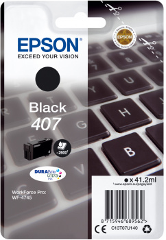 Epson 407L Näppäimistö DURABrite Ultra, yksittäispakkaus, musta muste