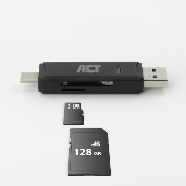 ACT AC6375 kortlæser USB 3.2 Gen 1 (3.1 Gen 1) Sort