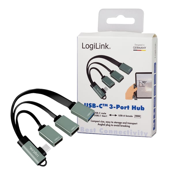 LogiLink UA0361 interface hub USB 3.2 Gen 1 (3.1 Gen 1) Type-C 5000 Mbit/s Sølv