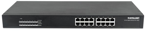 Intellinet 560993 nätverksswitchar Ohanterad L2 Gigabit Ethernet (10/100/1000) Strömförsörjning via Ethernet (PoE) stöd 1U Svart