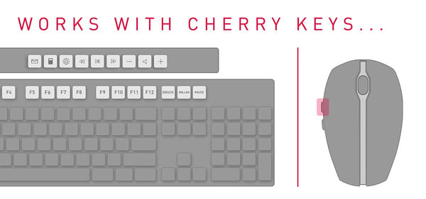 CHERRY DW 5100 tastatur Mus inkluderet Hjem RF trådløst Tjekkisk, Slovakisk Sort