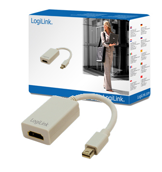 LogiLink Mini DisplayPort / HDMI Adapter 0,1 m HDMI Type A (Standard) Grå