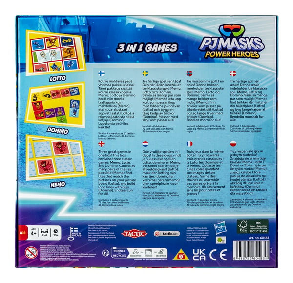 Tactic Peppa Pig PJ Masks 3 in 1 Lotto, Domino, Memo