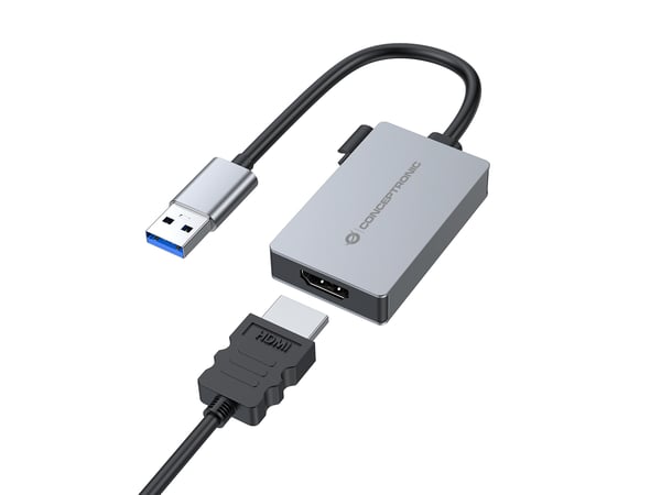 Conceptronic ABBY22G USB grafisk adapter 1920 x 1080 pixel Grå