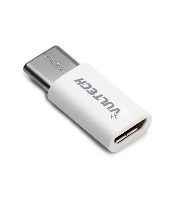 Vultech ADP-01P kabelomvandlare (hane/hona) USB Type-C Micro-USB Vit