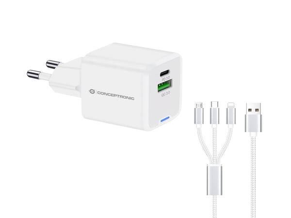 Conceptronic ALTHEA16W mobiililaitteen laturi Universaali Valkoinen AC Pikalataus Sisätila Conceptronic ALTHEA16W mobiililaitteen laturi Universaali Valkoinen AC Pikalataus Sisätila