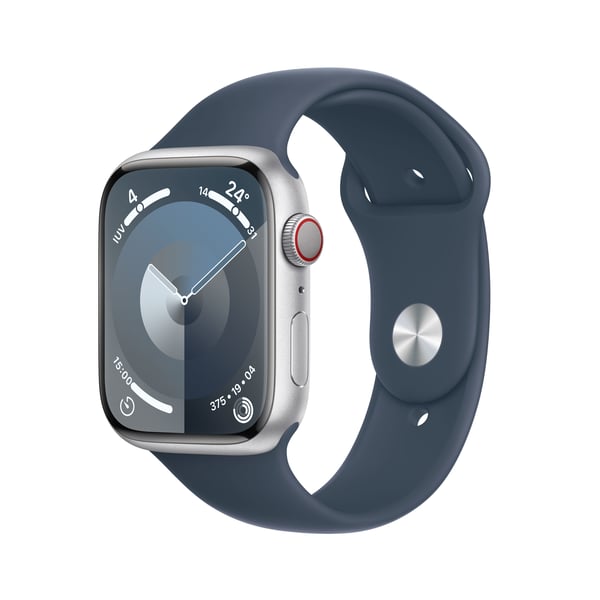 Apple Watch Series 9 45 mm Digital 396 x 484 pixlar Pekskärm 4G Silver Wi-Fi GPS