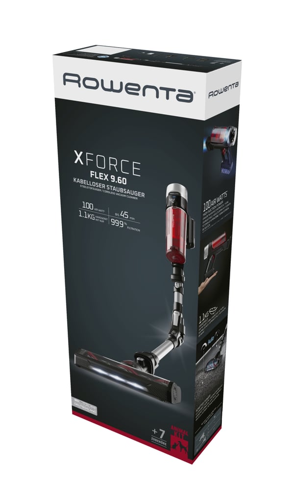 Rowenta RH2077 Skaftdammsugare, 2-i-1 Batteri Torr Utan påse 0,4 l 250 W Svart, Röd