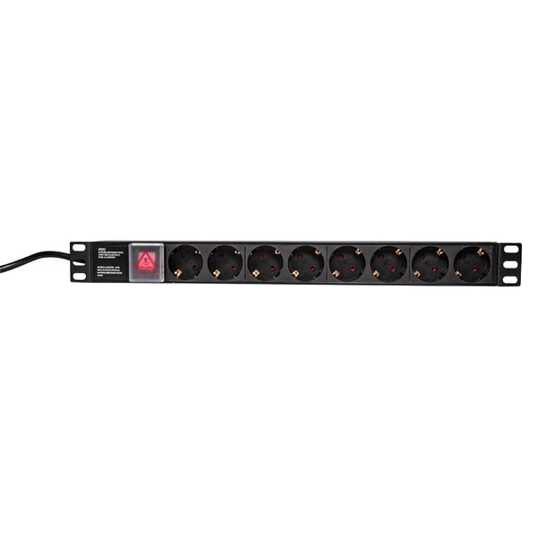 LogiLink PDU8C01 tehonjakeluyksikkö 8 AC-pistorasia(a) 1U Musta