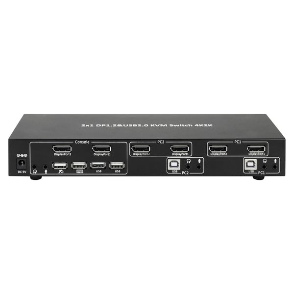Techly IDATA DP-KVM2 KVM-kytkin Musta