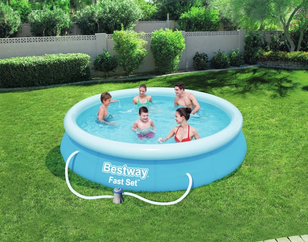 Bestway Fast Set 57274 swimmingpool til over jorden Oppustelig pool Rund 5377 L Blå