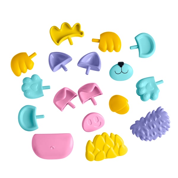 Fisher-Price Byggelegetøjet FP Pets Miks og match-kæledyr til børnehavebørns rolleleg, 18 dele