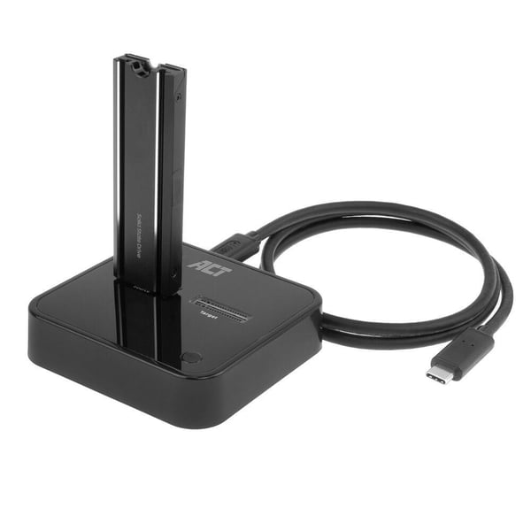 ACT AC1502 tallennusaseman telakointiasema USB 3.2 Gen 2 (3.1 Gen 2) Type-C Musta