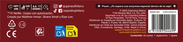 Asmodee Exploding Kittens EKIEK12ES brætspil Exploding Kittens El bien contra el mal 15 min. Kortspil Fest