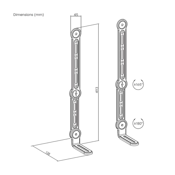 AISENS SPK03U-375 Soundabarin lisätarvike Seinäkiinnitys
