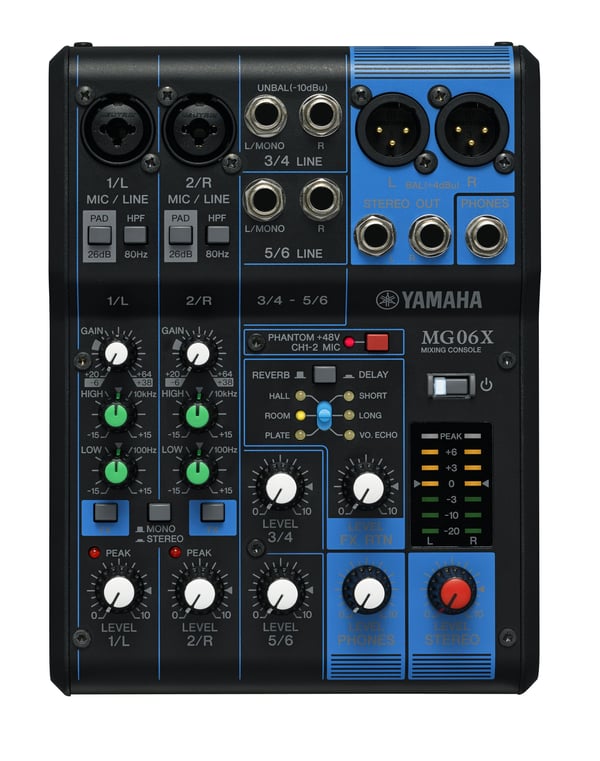 Yamaha MG06X ljudmixbord 6 kanaler Svart