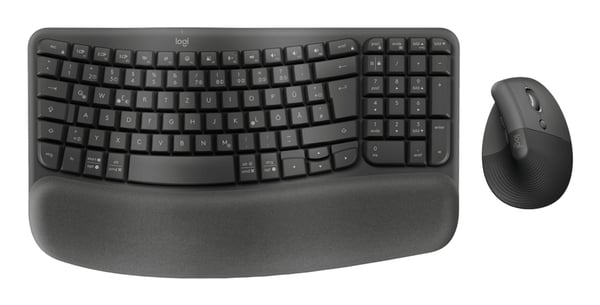 Logitech Wave Keys and Lift Combo tangentbord Mus inkluderad Universal Bluetooth QWERTZ tyska grafit