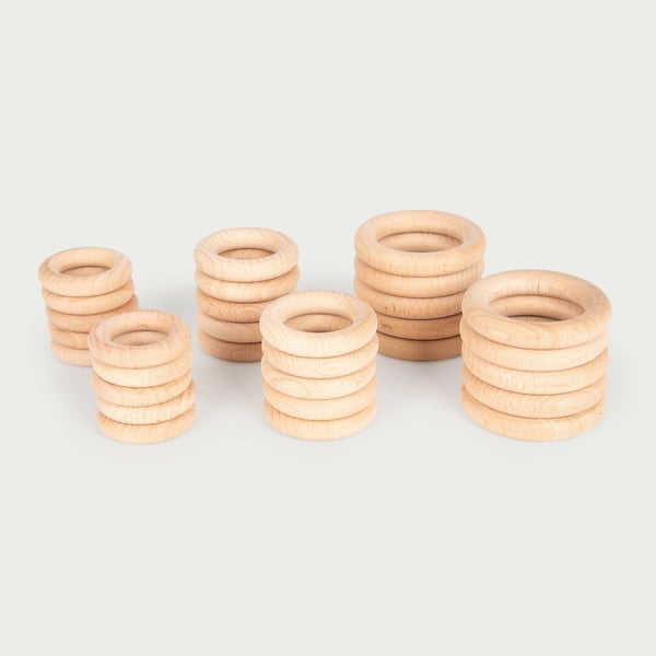 Tickit Natural Wooden Rings Small motorik legetøj