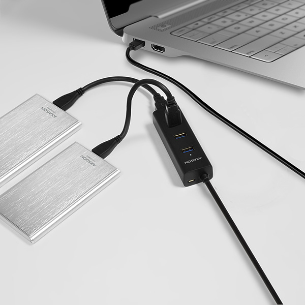 Axagon HUE-S2BL gränssnittshubbar USB 3.2 Gen 1 (3.1 Gen 1) Type-A 5000 Mbit/s Svart