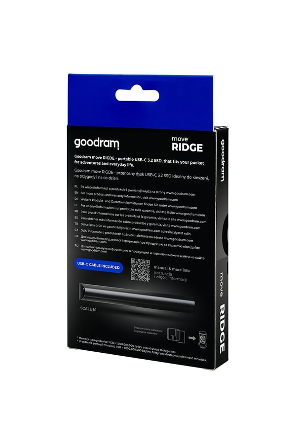 Goodram SSDR-GMRE-02T-K0 ekstern solid state driver 2 TB 3.2 Gen 2 (3.1 Gen 2) Sort