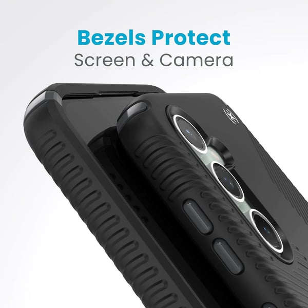 Speck Presidio2 Grip - Fodral till Samsung Galaxy S23 FE (Svart/Svart/Vit)