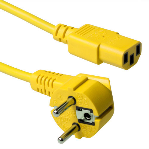 ACT Schuko - C13, 1.2m Gul 1,2 m C13 coupler
