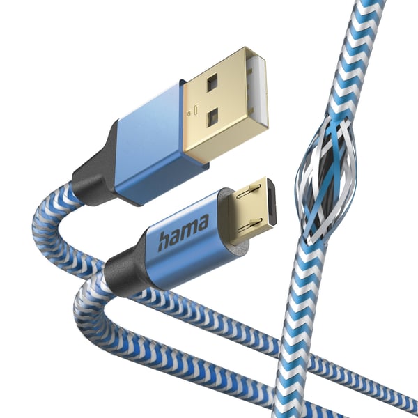 Hama Reflective USB-kabel USB 2.0 1,5 m USB A Micro-USB B 0,48 Gbit/sek. Blå