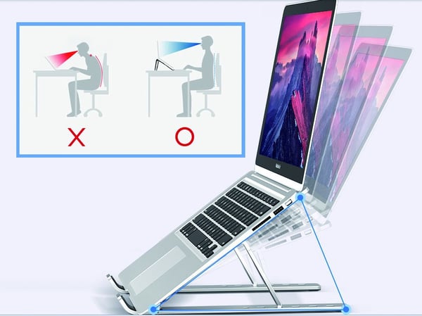 Conceptronic ERGO Foldable Aluminum Laptop Ställ till bärbara datorer Aluminium 39,6 cm (15.6")