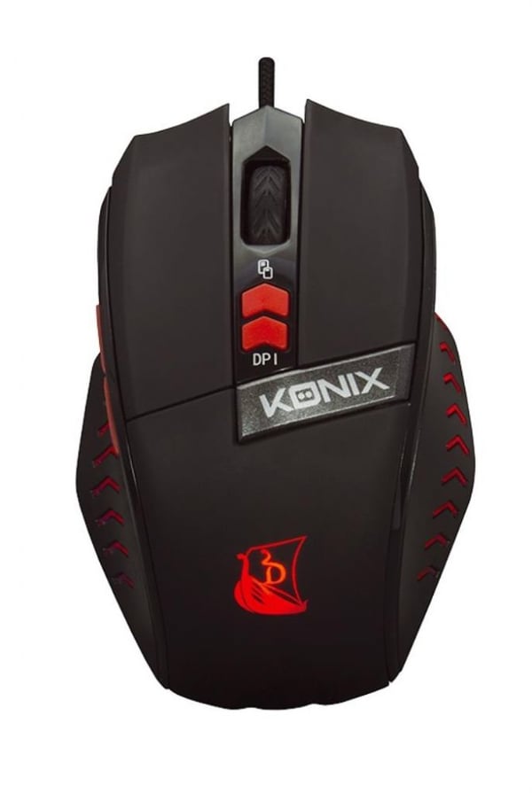Konix 61881180541 datormöss Spela Högerhand USB Type-A Optisk 2000 DPI Konix 61881180541 datormöss Spela Högerhand USB Type-A Optisk 2000 DPI