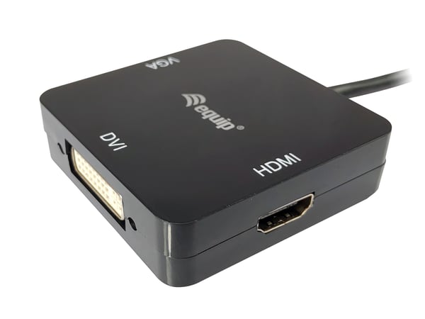 Equip 133439 videokabel adapter 0,15 m Mini DisplayPort DVI-D + VGA (D-Sub) + HDMI Sort