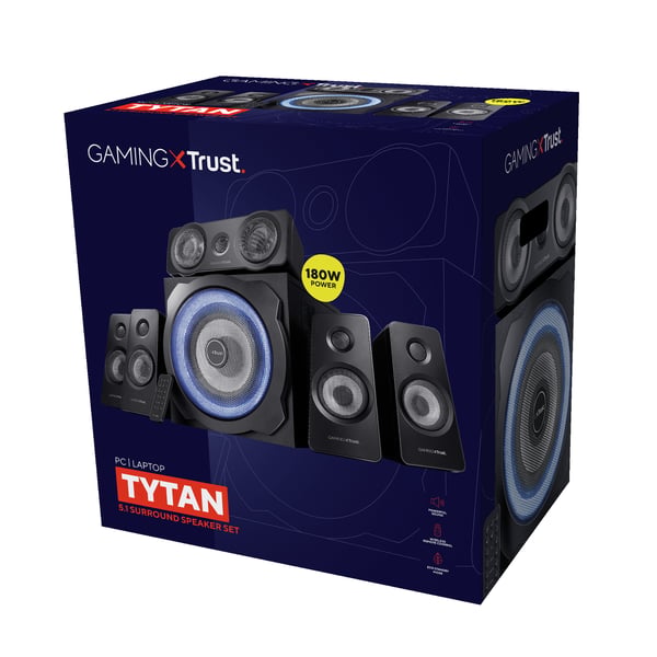 Trust GXT 658 Tytan 5.1 højttalersæt 90 W Universel Sort 5.1 kanaler