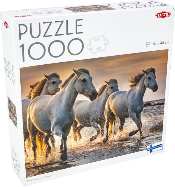 Tactic Lovers White horses on the beach Puslespil 1000 stk Dyr