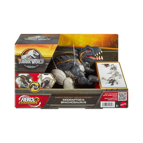 Jurassic World FIERCE CHANGERS MASSIVE STRETCH Indoraptor och Brachiosaurus