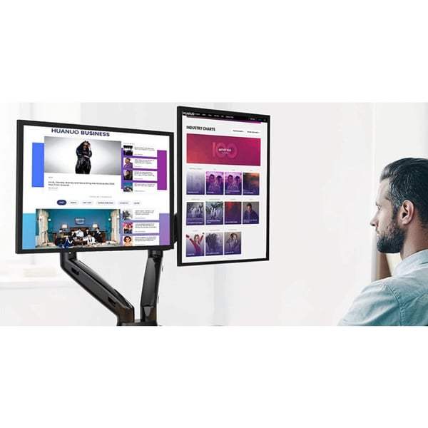 Techly ICA-LCD 462B skærmbeslag og -stativer 81,3 cm (32") Skrivebord Sort