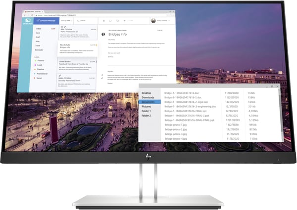 HP E-Series E23 G4 FHD Monitor platta pc-skärmar 58,4 cm (23") 1920 x 1080 pixlar Full HD LCD Svart, Silver HP E-Series E23 G4 FHD Monitor platta pc-skärmar 58,4 cm (23") 1920 x 1080 pixlar Full HD LCD Svart, Silver