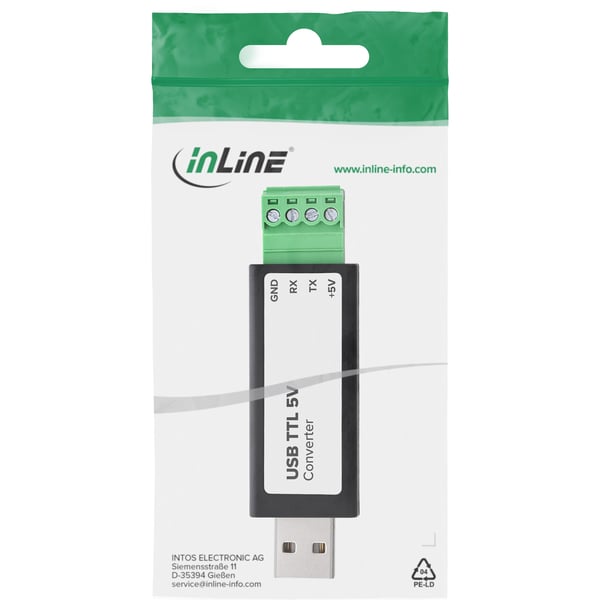 InLine 33307F seriel konverter/repeater/isolator USB 2.0 TTL Sort