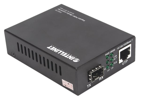 Intellinet 508216 netværksomformer til medie 1000 Mbit/s Sort