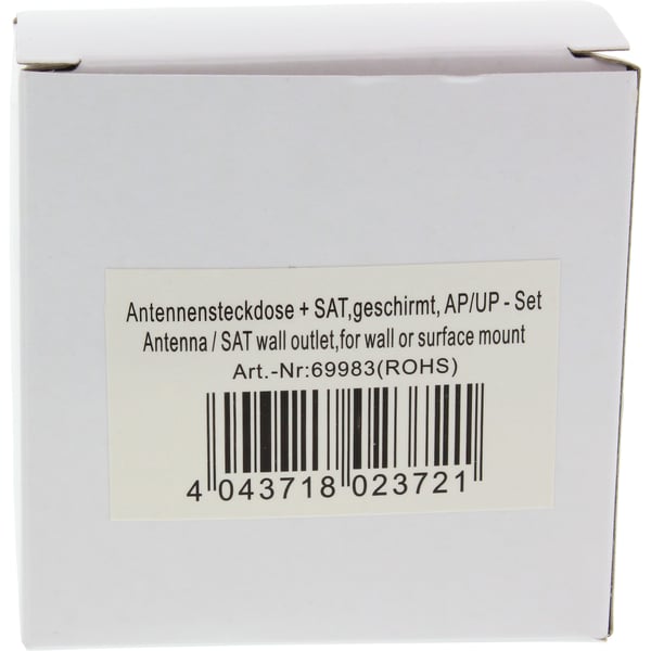InLine 69983 stikkontakt SAT + TV + Radio Hvid