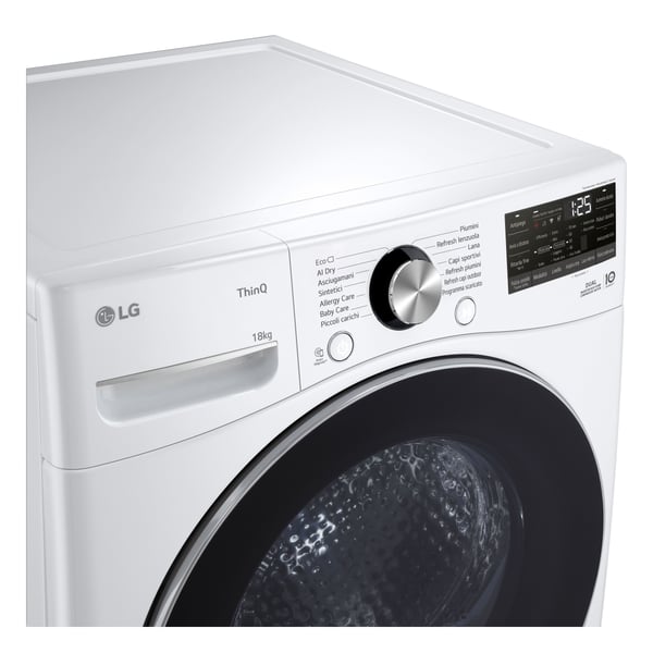 LG RH18U8AVCW tørretumbler Fritstående Front-læsning 18 kg Hvid