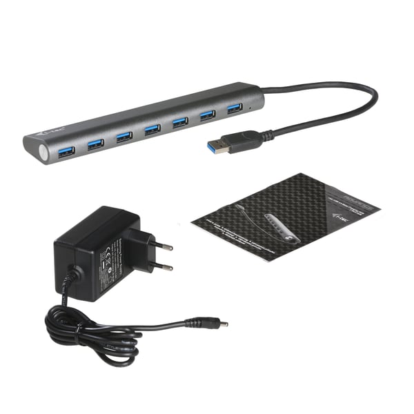 i-tec Metal U3HUB778 gränssnittshubbar USB 3.2 Gen 1 (3.1 Gen 1) Type-A 5000 Mbit/s Silver