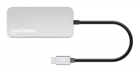 Manhattan 130615 kannettavien tietokoneiden telakka ja porttitoistin Langallinen USB 3.2 Gen 1 (3.1 Gen 1) Type-C Alumiini