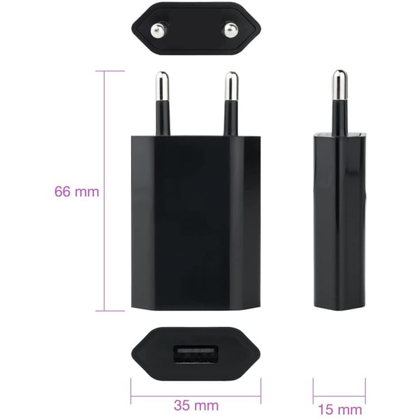 Techly IPW-USB-ECBKG oplader til mobil enhed GPS, MP3, Mobiltelefon, PDA, Smartphone Sort Vekselstrøm Indendørs