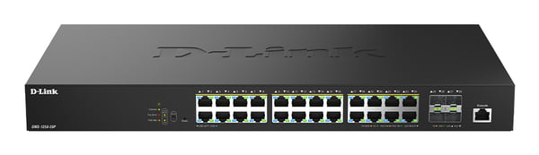 D-Link DMS-1250-28P/E nätverksswitchar hanterad L2 2.5G Ethernet (100/1000/2500) Strömförsörjning via Ethernet (PoE) stöd Svart