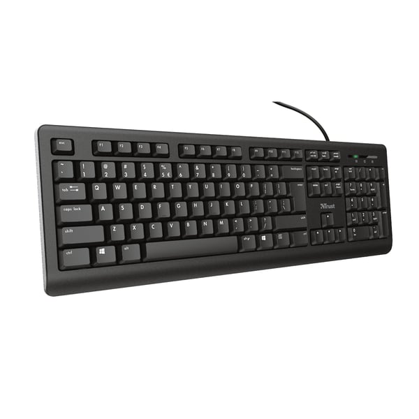Trust TK-150 Kablet Tastatur Dansk, QWERTZ Sort med numerisk tastatur (23983)