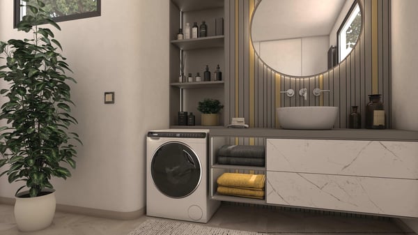 Haier HW50-BP12307U1-S vaskemaskine Front-læsning 5 kg 1200 rpm Hvid