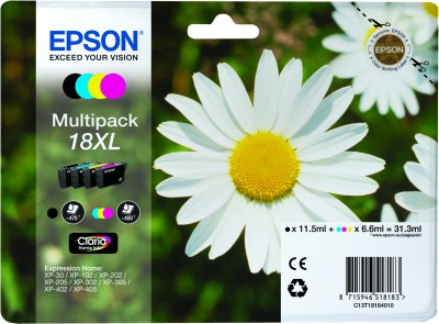 Epson Daisy Multipakke, 4 farver 18XL Claria Home Ink