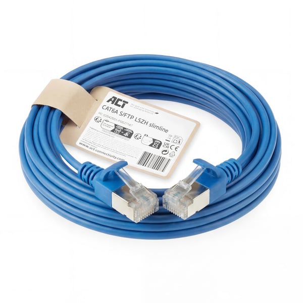 ACT DB7605 netværkskabel Blå 5 m Cat6a S/FTP (S-STP)